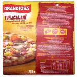 Grandiosa Tuplasalami -pizzan ravintosisältö, paisto-ohje ja raaka-aineet