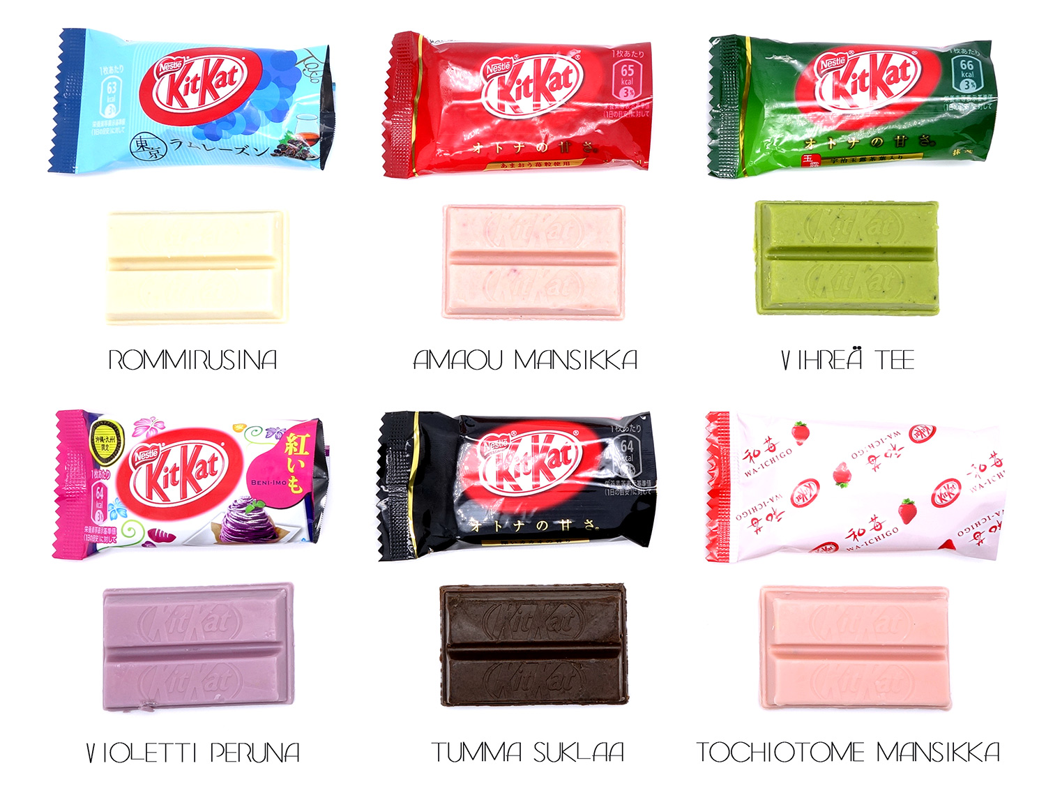 Toiset kuusi KitKat erikoismakua